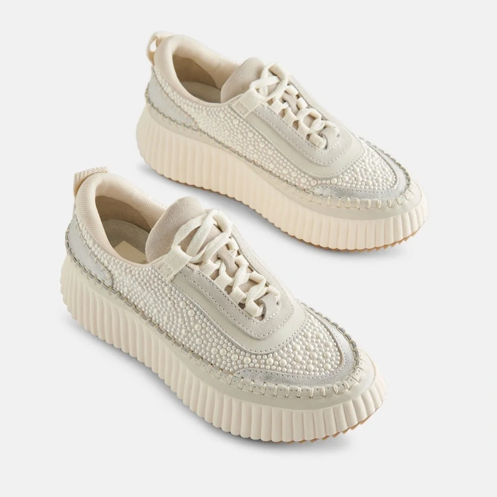 Dolce Vita Dolen Sneaker - Vanilla Pearls, SZ 6.5 NWOB MSRP $170 - Picture 2 of 10